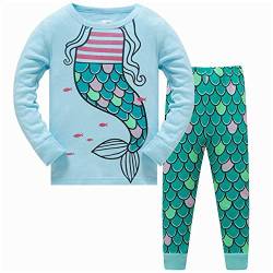 LitBud Kleinkind Mädchen Meerjungfrau Weihnachten Schlafanzüge Nachtwäsche 2pcs Lange Ärmel Tops + Hosen Sets für Kinder Größe 3-4 Jahre 4T das Erntedankfest Geschenk von LitBud