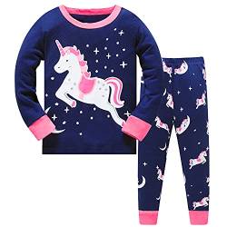 LitBud Kleinkind Mädchen Weihnachten Schlafanzüge Einhorn Nachtwäsche 2pcs Lange Ärmel Tops + Hosen Sets für Kinder Größe 2-3 Jahre 3T das Erntedankfest Geschenk von LitBud