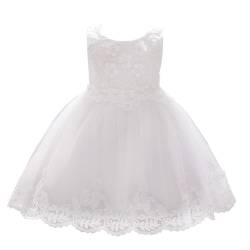 Lito Angels Baby Mädchen Hochzeit Blumenmädchen Weihnachten Kleid Kleidung Ballkleid Größe 6-12 Monate 74 80, Weiß (Tag-Nummer 80) von Lito Angels