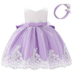 Lito Angels Blumenmädchen Elegantes Ballkleid Hochzeit Kleid Spitzenkleid mit Stirnband für Baby Mädchen Größe 12-18 Monate 86 Lavendel 426 (Tag-Nummer 80) von Lito Angels