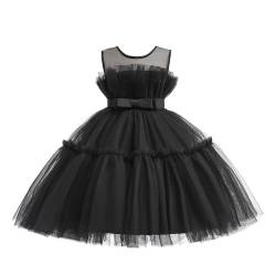 Lito Angels Elegantes Kleid Hochzeit Blumenmädchen Ballkleid Tüllkleid für Baby Mädchen Größe 12-24 Monate 92, Schwarz (Tag-Nummer 80) von Lito Angels