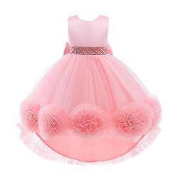 Lito Angels Elegantes Prinzessin Kleid Hochzeit Blumenmädchen Ballkleid Tüllkleid für Kleinkind Mädchen Größe 5-6 Jahre 116, Rosa (Tag-Nummer 120) von Lito Angels