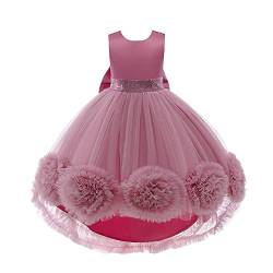 Lito Angels Elegantes Prinzessin Kleid Hochzeit Blumenmädchen Ballkleid Tüllkleid für Kleinkind Mädchen Größe 5-6 Jahre 116, Staubige Rose (Tag-Nummer 120) von Lito Angels