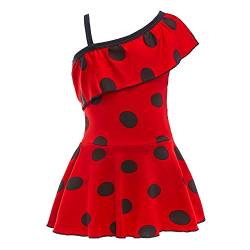 Lito Angels Ladybug Marienkäfer Einteiler Badeanzug für Kinder Mädchen, Bademode mit Polka Dots Größe Gr. 3-4 Jahre 104, Stil A von Lito Angels