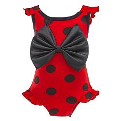 Lito Angels Ladybug Marienkäfer Einteiler Badeanzug für Kinder Mädchen, Bademode mit Polka Dots Größe Gr. 8-9 Jahre 134, Stil B von Lito Angels