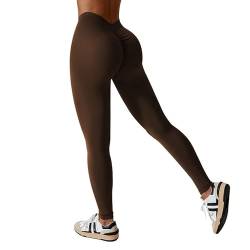 Hohe Taille Leggings für Frauen V Back Gym Scrunch Leggings Fitness Mädchen Aktive Buttery Weiche Elastische Opaque Bauchkontrolle Yoga Hosen Gym Workout Tights von Litthing