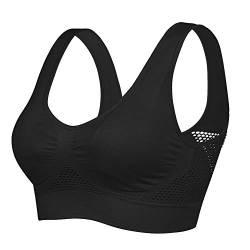 Litthing Damen Soft-BH Strech Ohne Buegel Push up Yoga Sports BH Mesh Atmungsaktiv Womens Basic BH 1/2/3 Set Bequem BH Top Angenehm von Litthing