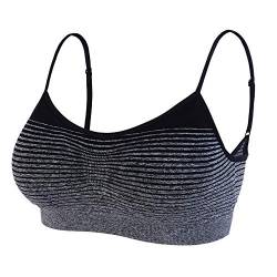 Litthing Damen Sport BH Nahtlos Komfort-BHS Gepolsterte Damen-Oberteile Verstellbarer Träger Bralettes Weste-Stil Athletisches kabelloses Wickel-Brust-Crop-Top für Yoga Fitness Training von Litthing