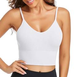 Litthing Sportbekleidung Sport BH Damen Gepolstert Bustier Damen BH ohne Buegel Spaghettiträger Push up BH Leicht BH Sport Bra Top für Yoga Fitness Workout Laufshirt von Litthing