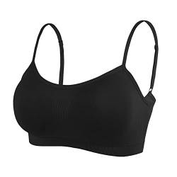 Litthing Sports BH Damen Push Up Leichter Halt Bustier Stretch Sports Bra Top Für Yoga Fitness-Training (Schwarz (ohne Brustpolster), M) von Litthing