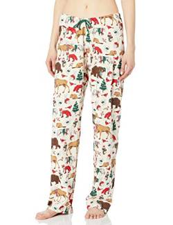 Hatley Damen Animal Jersey Pyjama Pants Pyjamaunterteil, Wald Winter, Xs Regular von Hatley