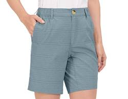 Little Donkey Andy Damen Leichte Schnelltrocknend Cargo Shorts Bermuda Stretch Kurze Hose für Wandern, Golf, Camping, Reisen Hellblau XL von Little Donkey Andy