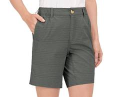 Little Donkey Andy Damen Leichte Schnelltrocknend Cargo Shorts Bermuda Stretch Kurze Hose für Wandern, Golf, Camping, Reisen Schwarz XL von Little Donkey Andy