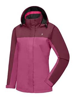 Little Donkey Andy Damen Leichte Wasserdichte Regenjacke Windjacke Outdoor Regenmantel zum Wandern, Reisen Tangorot/Rose S von Little Donkey Andy