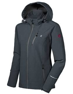 Little Donkey Andy Women's Softshell Jacket Ski Jacket with Removable Hood, Fleece Lined and Water Repellent Black Heather Size M von Little Donkey Andy