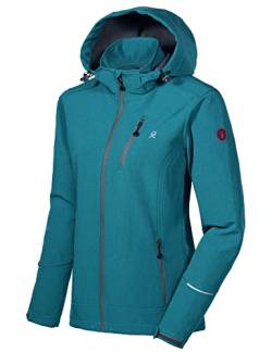 Little Donkey Andy Women's Softshell Jacket Ski Jacket with Removable Hood, Fleece Lined and Water Repellent Deep Lake Size S von Little Donkey Andy