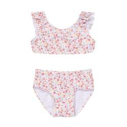 Little Dutch CL46403715 Bikini mit Volants/Rüschen mit UV-Schutz (UPF 50+) - Summer Flowers weiß (Gr. 86/92) von Little Dutch