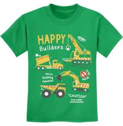Jungen Baby T-Shirt Baumwolle Karikatur Monster Truck Bagger Maschinenfahrzeug Muster Tops 110 von Little Hand