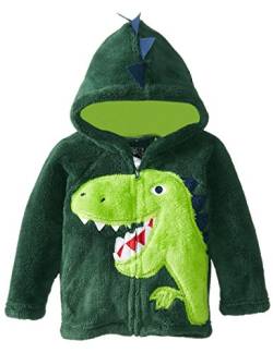 Jungen Fleecejacke Little Hand Kapuzenpullover Kinder Winddicht Dinosaurier-Stickere, Grün, EU110(4-5 Jahre)=Tag 110 von Little Hand