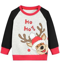 Little Hand Baby Jungen Pullover Sweatshirt Kinder Dick Warme Weihnachtspullover Weihnachtspullis Streetwear Oberbekleidung 116 von Little Hand