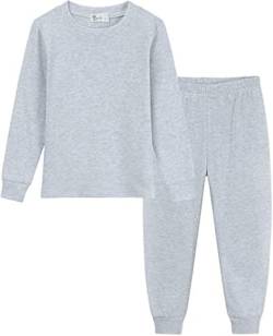 Little Hand Jungen Jungen Schlafanzug Langarm Pajama Set, 3-grau, 128 EU von Little Hand