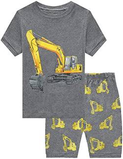 Little Hand Jungen Schlafanzug Kurz Boys Pyjamas Shorts Bagger Kinder Sommer Schlafanzug Baumwolle Kurzarm 1-7 Jahre von Little Hand