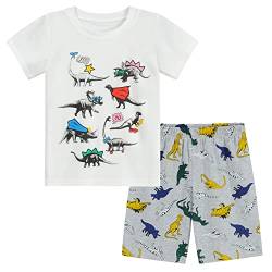 Little Hand Jungen Schlafanzug Kurz Boys Pyjamas Shorts Kinder Sommer Schlafanzug Baumwolle Kurzarm 104 von Little Hand