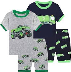 Little Hand Jungen Schlafanzug Kurz Boys Pyjamas Shorts Kinder Sommer Schlafanzug Baumwolle Kurzarm 110 von Little Hand