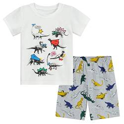 Little Hand Jungen Schlafanzug Kurz Boys Pyjamas Shorts Kinder Sommer Schlafanzug Baumwolle Kurzarm 116 von Little Hand