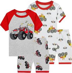 Little Hand Jungen Schlafanzug Kurz Boys Pyjamas Shorts Kinder Sommer Schlafanzug Baumwolle Kurzarm 92 von Little Hand