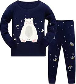 Little Hand Mädchen Ensemble de Longues à imprimé Dessin animé Pour Filles Pyjama-Set, Ours 1, 1-2 Jahre von Little Hand