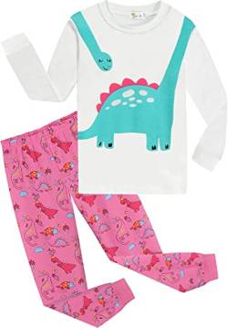 Little Hand Mädchen Ensemble de Longues à imprimé Dessin animé Pour Filles Pyjama-Sets, Dinosaure 3, 6-7 ans von Little Hand