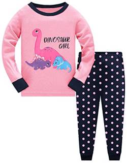 Little Hand Mädchen Ensemble de Longues à imprimé Dessin animé Pour Filles Pyjama-Sets, Dinosaure 4, 2-3 ans von Little Hand