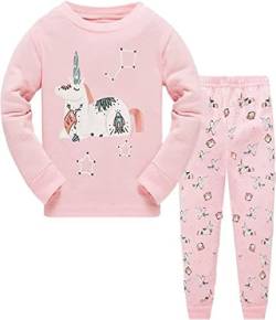 Little Hand Mädchen Ensemble de Pyjama à Manches Longues à imprimé Dessin animé Pour Filles Pyjama-Sets, Licorne 6, von Little Hand