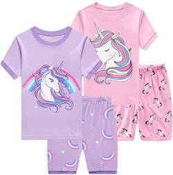 Little Hand Mädchen Schlafanzug Kurz Girls Pyjamas Shorts Kinder Sommer Schlafanzug Sets 92 von Little Hand