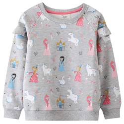 Little Hand Mädchen Sweatshirt für Kinder Baumwolle Top Casual Jumper Kleinkind Langarm Pullover 104 von Little Hand