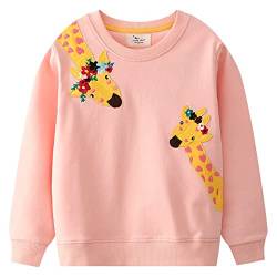 Little Hand Mädchen Sweatshirt für Kinder Baumwolle Top Casual Jumper Kleinkind Langarm Pullover 122 von Little Hand