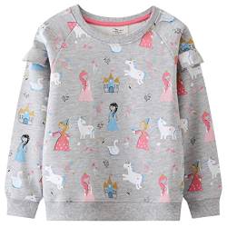 Little Hand Mädchen Sweatshirt für Kinder Baumwolle Top Casual Jumper Kleinkind Langarm Pullover 98 von Little Hand