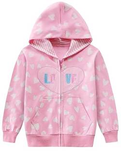 Little Hand Mädchen Zip Up Hoodie Sweatjacke Kapuzenjacke Kapuzenpullover Langarm Baumwolle Kinder Einhorn Pullover Hoody Sweatshirt mit Reißverschluss 1-7 Jahre 92-122 von Little Hand