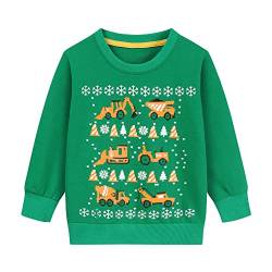 Little Hand Weihnachten Jungen Sweatshirt - Kinder Weihnachtspullover Bagger Pullover, Traktor Kinder Weihnachtspulli Weihnachtsmann Rentier Pullover Langarm 2-7 Jahre von Little Hand