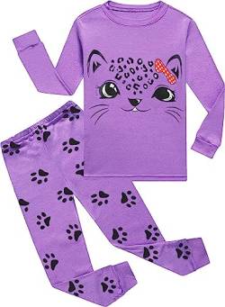 Mädchen Schlafanzug Lang Katzen Zweiteiliger Baumwolle Kinder Pyjamas Langarm Kleinkind Winter Kleidung 92 98 104 110 116 122 von Little Hand