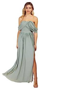 Little Mistress Damen Seerose Bardot Maxi Brautjungfernkleid, 36 von Little Mistress