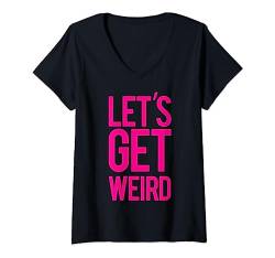 Little Mix – Let's Get Weird Pink Font T-Shirt mit V-Ausschnitt von Little Mix Official