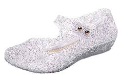 L-Peach Mädchen Fantasie Prinzessin Schuhe Kristall Schuhe für Bankett Tanzschuhe Cosplay EU26 Weiß von Little-Peach