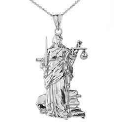 Little Treasures Lady Justice Anhänger Halskette in Sterling Silber 925 (Verfügbare Kettenlänge 40cm - 45cm - 50cm - 55cm) von Little Treasures