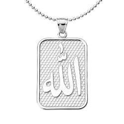 Little Treasures Sterling Silber 925 Allah Anhänger Halskette (Verfügbare Kettenlänge 40cm - 45cm - 50cm - 55cm) von Little Treasures