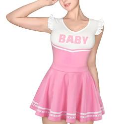 LittleForBig Baumwolle Strampler Onesie Pyjamas Bodysuit-Baby Cheerleader Tennis-Rock Bodysuit Set Rosa XXXL von LittleForBig