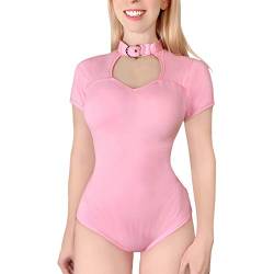 LittleForBig Baumwolle Strampler Onesie Pyjamas Bodysuit–Kragen Rosa XL von LittleForBig