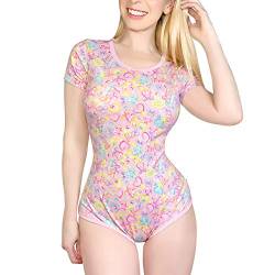 LittleForBig Baumwolle Strampler Onesie Pyjamas Bodysuit –Schlafenszeit Bunny Strampler Rosa XXXL von LittleForBig