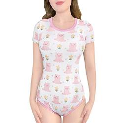 LittleForBig Baumwolle Strampler Onesie Pyjamas Bodysuit-Schweinchen Strampler Rosa M von LittleForBig